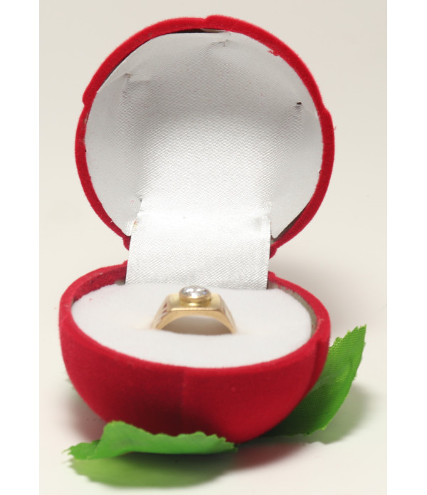 Velvet Red Rose Jewellery Ring Box (Gift, Engagement) Single Box Without Ring