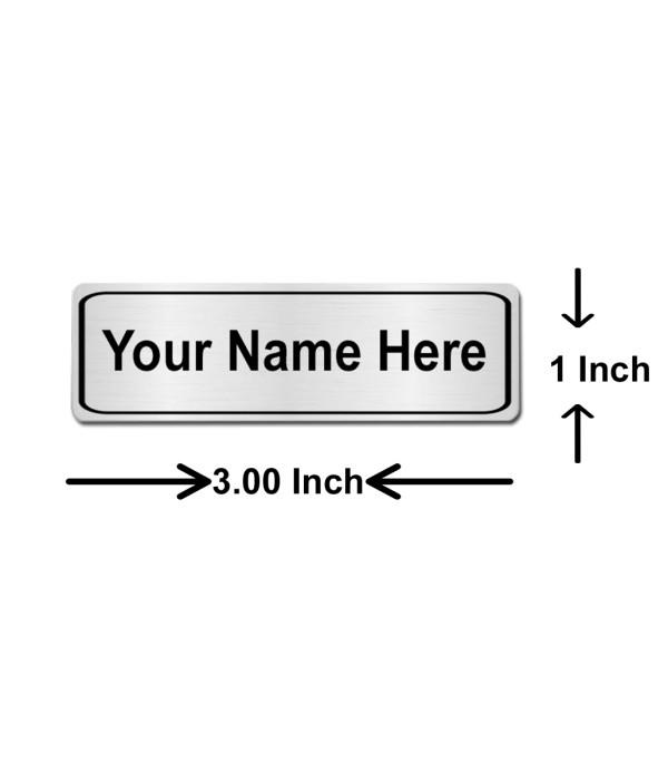 KlowAge Personalized/Customised Custom Engraved Name Tag Badges – Personalized Identification with Pin,3 Inch x 1 Inches,Silver Black High Grade Acrylic | Name Plate Suits,shirt for Business