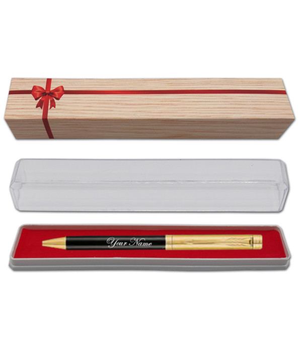 Parker Personalized Name on Pen Folio Premium Gold trim Metal Ball Pen with Gift Bag Customized For Men and Women | Teachers | Weddings | Corporate | Employee Gifting