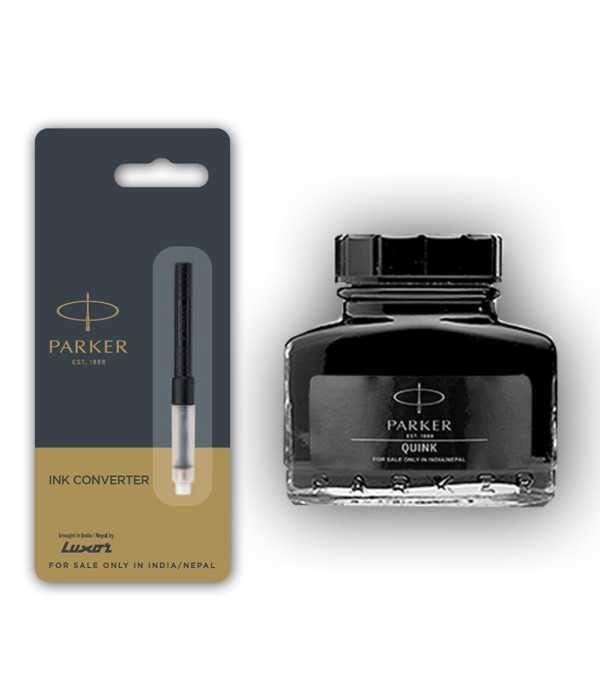 Parker Ink Converter with Quink Black Bottled 