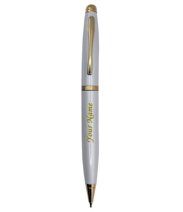 A Engraved Your Name on Pen Personalized Pen Saint White Ball Pen with Gift Bag Customized For Men and Women | Lover | Weddings | Corporate | Employee Gifting | valentine day