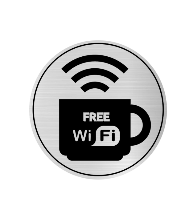 KlowAge Free Wifi Name Rate Self-Adhesive Golden Black High Grade Acrylic Sign Board for Business Shop Stores Cafes Shops Hospital School Office Hotel Restaurant Company Malls Bank Home