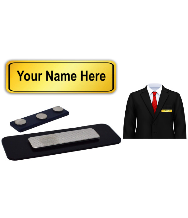 KlowAge Custom Engraved Magnetic Name Tag Badges– Personalized Identification 3 Inch x 1 Inches with High Grade Acrylic | Name Plate for Suits,Shirt T-Shirt use in Business, School,office, hotel,restaurant