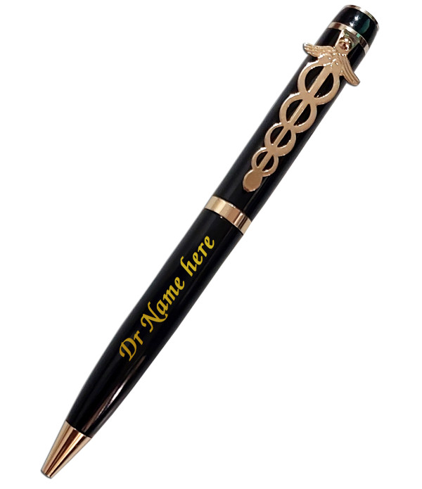 A Engraved Your Name on Pen Personalized Pen Saint Matte Black Doctor Ball Pen with Gift Bag Customized For Men and Women | Doctor Birthday| Weddings | Corporate | Employee Gifting