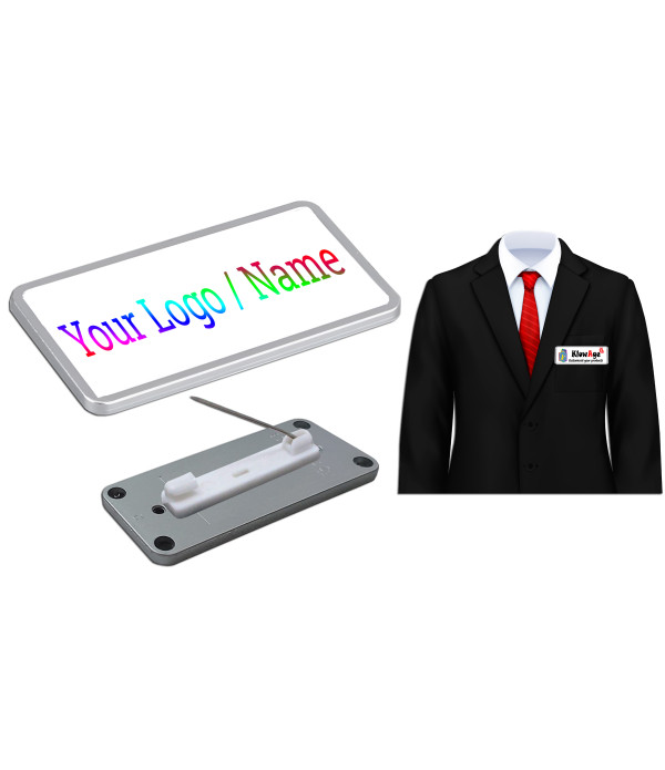 Company Logo / Name Colour Tag Badges – Personalized Identification | Name Plate for Suits,Shirt T-Shirt use in Business, School,office, hotel,restaurant (3.1 Inch x 1.5 Inches)