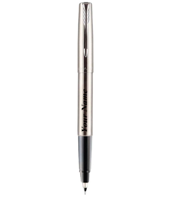 Parker Personalized Frontier Stainless Steel CT Roller Pen with Name on Pen with Gift Bag Customized For Men and Women | Teachers | Weddings | Corporate | Employee Gifting