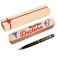 KlowAge Saint Doctor Ball Pen with Thank you Gift Box and Bag| Doctors Day Best Gift | Premium Pen | Name on Pen