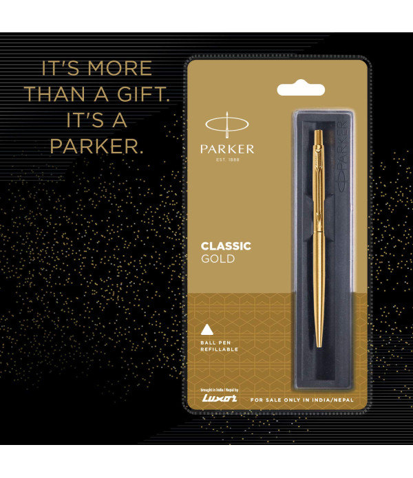 Parker Personalized Classic Gold Ball Pen with keychain Gift set. Name on Pen with Gift Bag Customized For Men and Women | Teachers | Weddings | Corporate | Employee Gifting