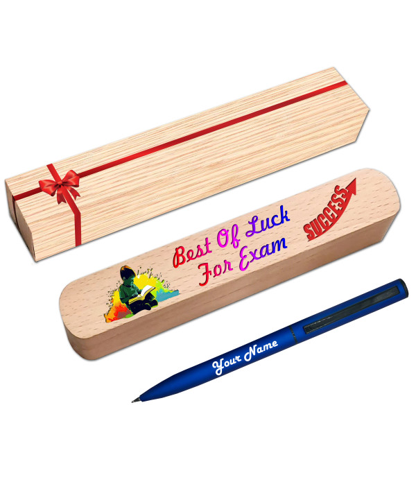 KlowAge Saint Navy Blue Ball Pen with Best of Luck for Exam Gift Box and Bag .Excellent Gift | examination Best Gift | Premium Pen | student Gifting