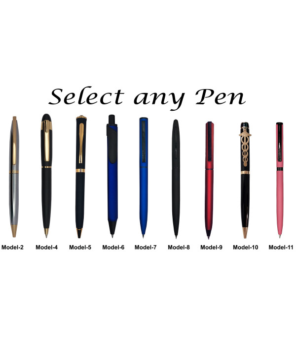 KlowAge Personalised Saint Stainless Steel Gold Trim Pen with Friends for Ever Gift Box and Bag .Excellent Gift | Corporate Gift | Premium Pen | Employee Gifting| Name on Pen