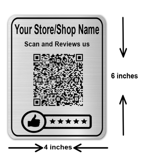 Google,Website,Applicaton etc Review Card,Scan and Reviews.Silver Plate