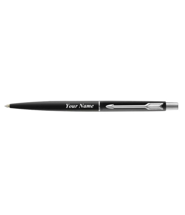 Parker Personalized Classic Matte Black Chrome Trim  Ball Pen Name on Pen with Gift Bag Customized For Men and Women | Teachers | Weddings | Corporate | Employee Gifting