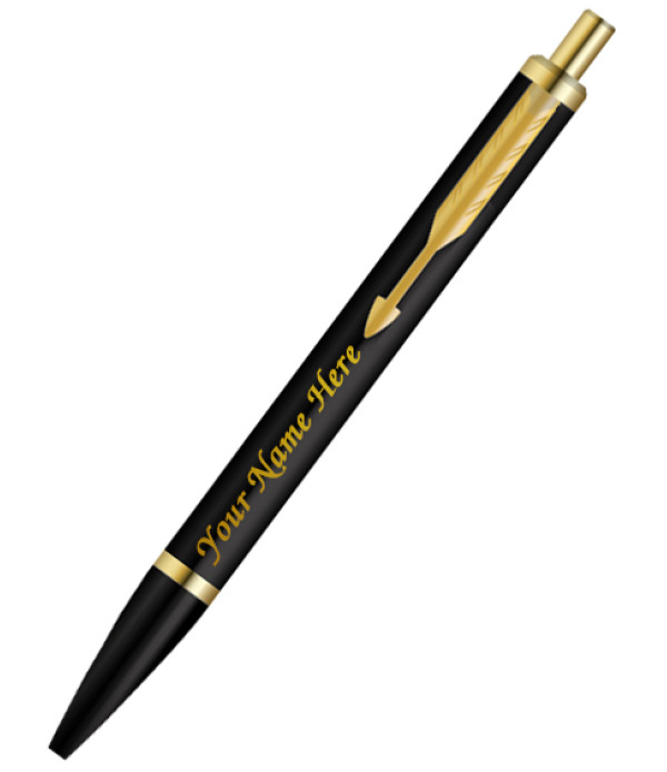 Parker Personalized Latitude Matte Black Gold Trim Ball Pen With Name on Pen with Gift Bag Customized For Men and Women | Teachers | Weddings | Corporate | Employee Gifting