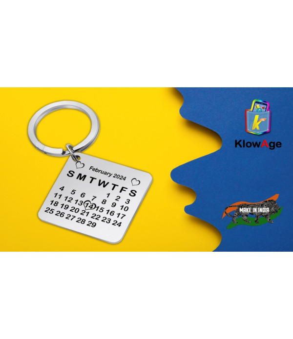 Klowage Calendar Personalised Custom Date Keychain For Bags, Wallets and Luggage,Gift,Car,Bick,Cycle