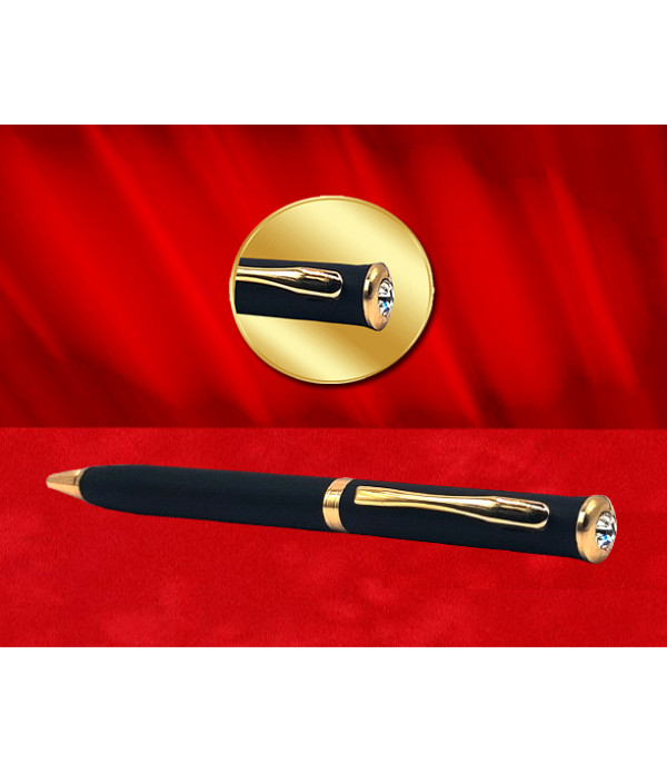 KlowAge Saint Diamond Matte Black GT Ball Pen with Engraving Best of Luck for Exam Gift Box | Excellent Gift For propose Girl/Boy | Corporate Gift | Premium Pen